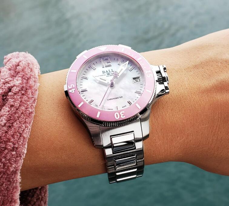 Swiss duplication watches are appealing with pink bezels.